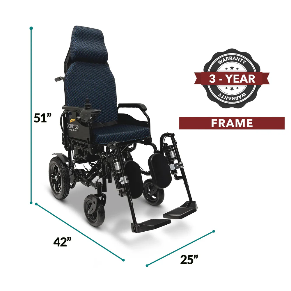 ComfyGo X-9  Auto Recline RC Electric Wheelchair - Image 6
