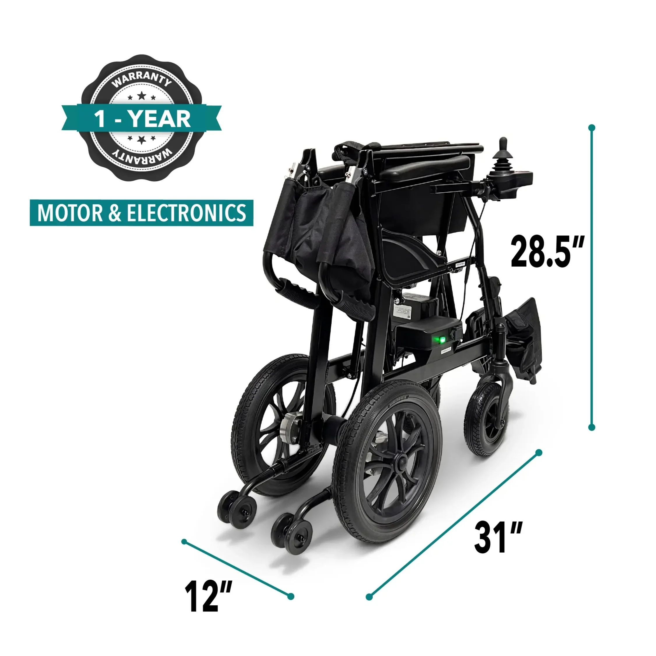 ComfyGO X-Lite 28 lb. Lightweight Manual Wheelchair Folding with Auto Detach Wheels & Replacement Parts - Image 7